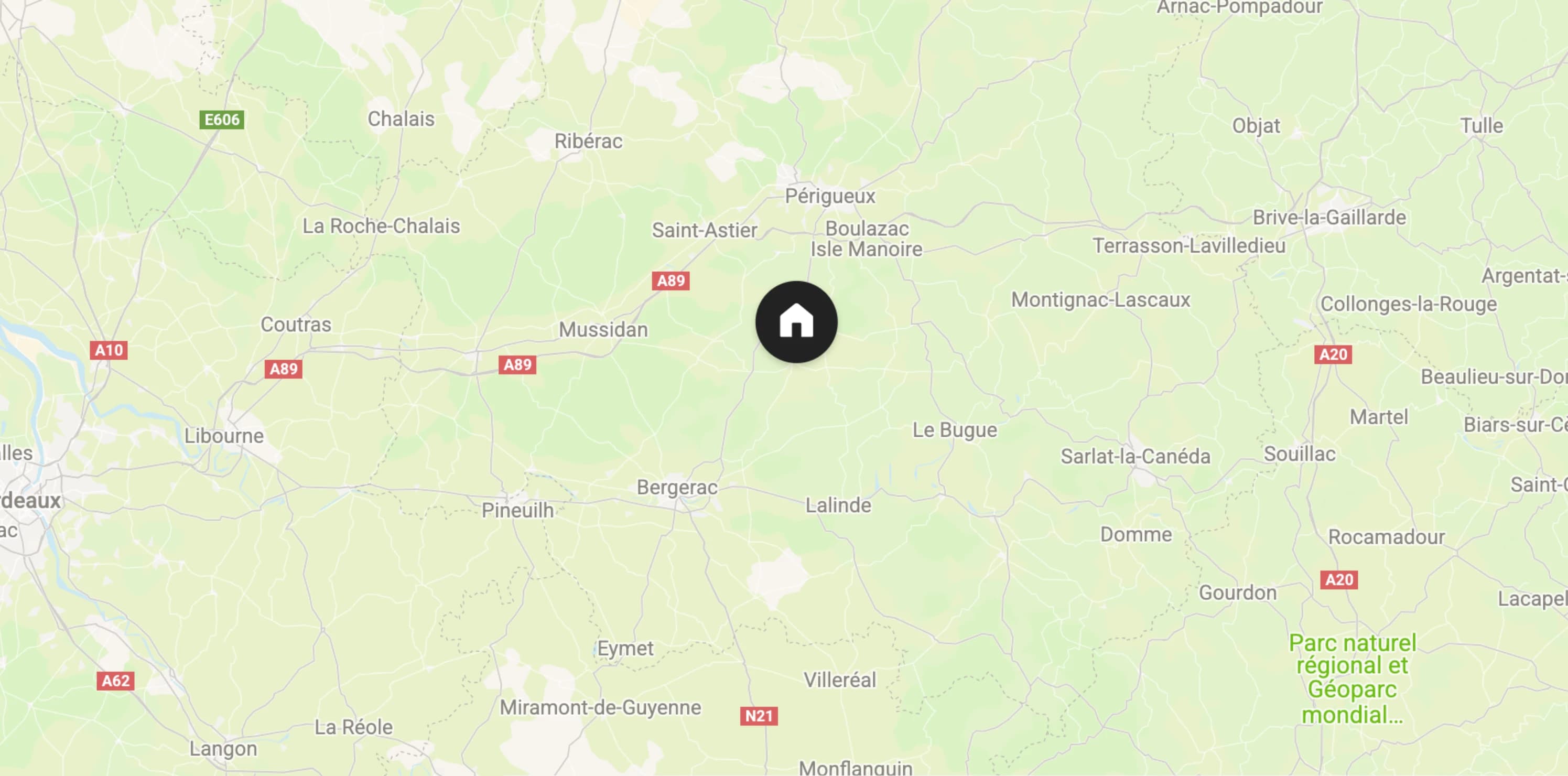 Carte de la Dordogne, emplacement de Vergt